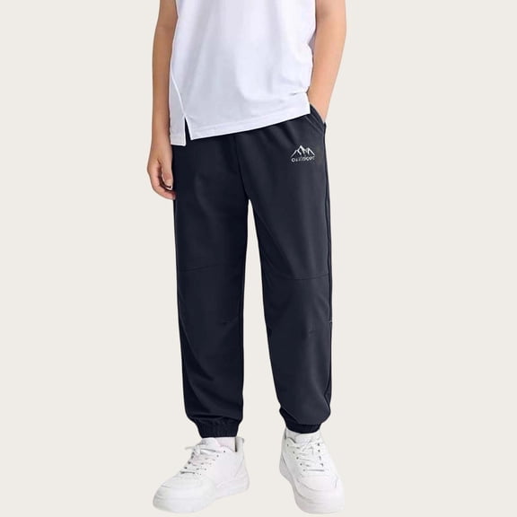 Mifsaly Boys Quick Dry Athletic Track Pants Lightweight Active Joggers Breathable Kids Outdoor Hiking Running Sweatpants with Pockets