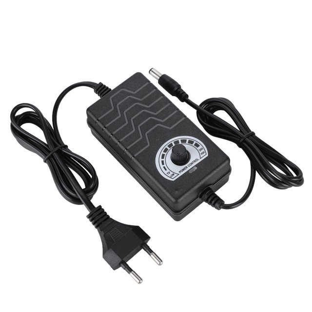 Emoshayoga Adaptador de Corriente, 48W 2A 1-24V Adaptador de Corriente Universal Adaptador de Corriente de Voltaje Ajustable Control de Velocidad del Motor 100-240V Enchufe de la UE