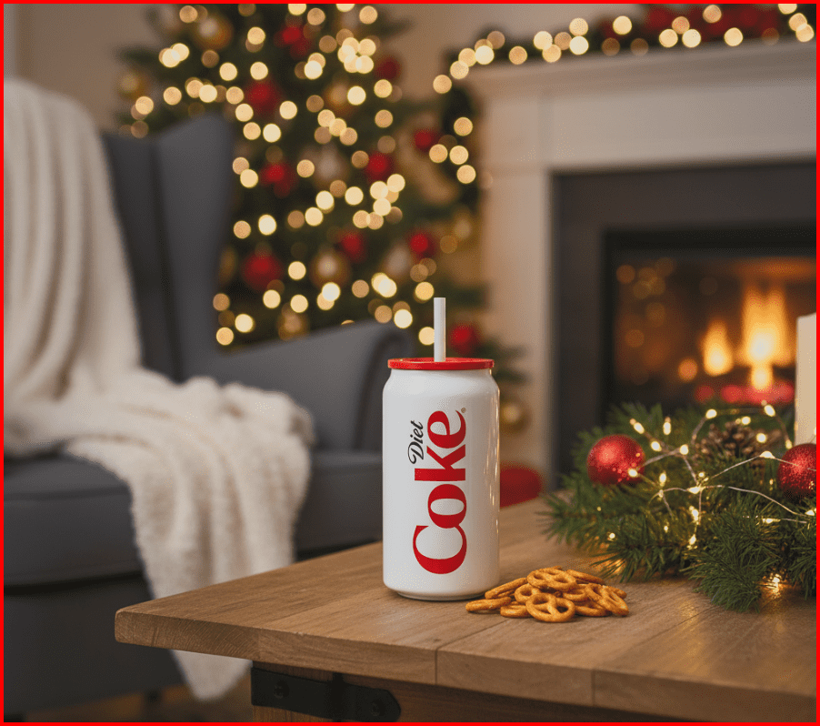 Coca-Cola Diet Coke Can Tumbler Gift Set with Mini Pretzel Twists
