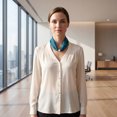thumbnail image 5 of INSPIRE CHIC Women's Solid Magnetic Snap Scarf, Elegant 18.5"x3.9" Silky Satin Fashionable Neckerchief for Dinner Party Formal 18.5x3.9"(LxW) Blue-green, 5 of 6