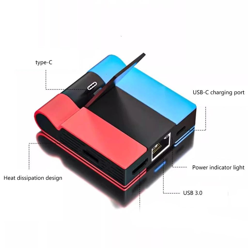 Dock with USB Port Multifunctional Docking Station Lightweight Charging Stand Travel Docking for Switches