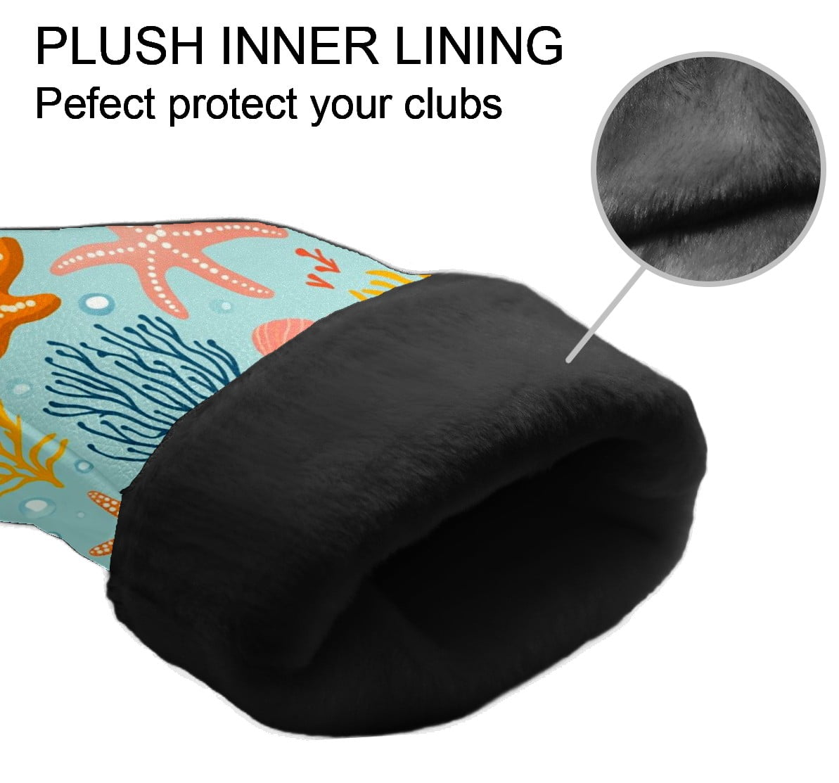 Golf Club Covers PU Leather Waterproof Head Covers for Fairway Woods Hybrids Colorful Coral Pattern Unisex Fits Most Brands