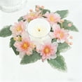 thumbnail image 4 of AuroraX Valentine'S Day Candle Ring Wreath Faux Peony Wreath Candle Holder Romantic Decorative Vintage Pillar Votive Holder Accent Valentines Day Silk Floral Table Centerpieces Dining Wedding Decor, 4 of 6