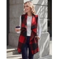 thumbnail image 4 of Zeagoo Women Tunic Vest Plaid Jackets Sleeveless Long Flannel Shirts with Pockets Dressy Fall Winter Trendy, 4 of 6