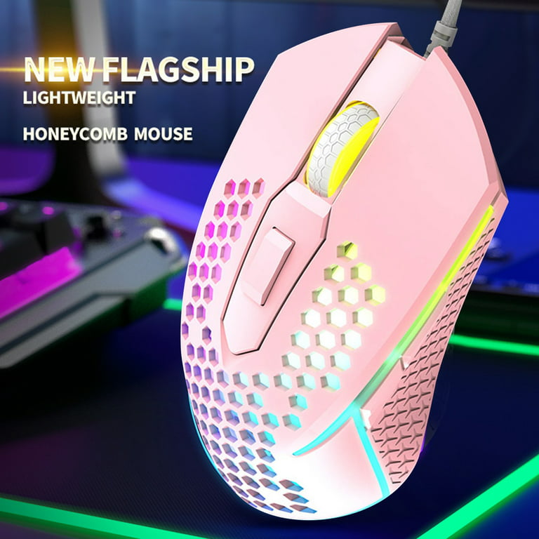 LBECLEY Computer Mice Wired Honeycomb Notebook Mechanical Desktop Computer  X8 Luminous Gaming Keypad Computer Accessories Gaming Accessories for Pc  Setup Pink One Size 