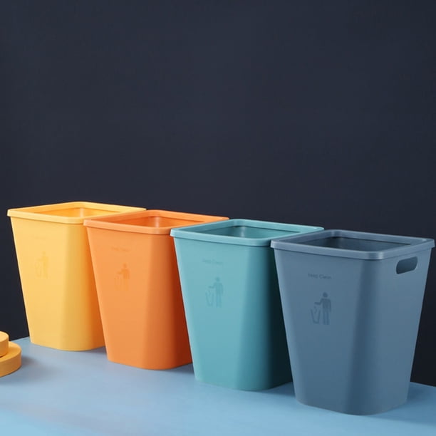 Cubo de Basura de Cocina Sin Tapa, de Plástico, para El Hogar, para Sala de Estar, Grande, con Anilla de Presión, para Baño
