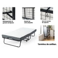 thumbnail image 3 of HOMYLIN Cama Plegable con colchón, Cama de Adultos abatible Metal Individual,96 * 190cm portatil Plegable para Invitados con colchón de Espuma viscoelástica y Marco de Metal Resistente sobre, 3 of 6