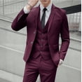 thumbnail image 3 of (M-6XL) chaqueta chaleco pantalones marca de gama alta Color sólido traje Formal de oficina de negocios conjunto de tres piezas novio boda espectáculo vestido fiesta, 3 of 5