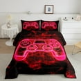thumbnail image 2 of Manfei Gamepad Game Lovers Bedding Comforter Set,Abstract Geometric Twin Comforter Sets,Red Black Bedding Set For Boys Kids,Ultra Soft Home Decor Reversible,2-Piece, 2 of 8