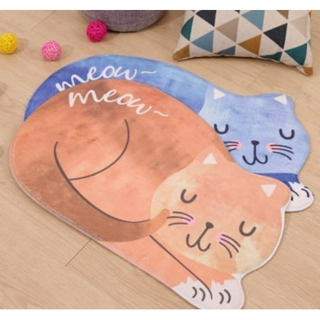 Cas Cal Home Cal antislip Mat Lint Free and Non Fading Little Cat Cotton Pattern Mat Bathroom Floor Carpet,Outdoor and Indoor Mat(15.7