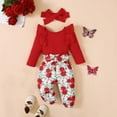 thumbnail image 4 of Newborn Girls Outfit Under $5 Rvkxad Newborn Baby Girl Clothes Infant Outfits Ruffle Sleeve Romper Bodysuit Floral Pants Baby Girl Outfits Clothes, 4 of 7