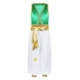 thumbnail image 3 of iiniim Boys Silky Waistcoat Top with Harem Dance Pants for Arabian Prince Street Show Green 8, 3 of 7