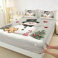 thumbnail image 3 of Manfei Cute Snowman Full Size Sheets,Merry Christmas Bed Sheets,White Gray Sheet Sets For Girls Kids,Ultra Soft Home Decor,4 Pieces, 3 of 7