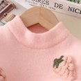 thumbnail image 3 of GYRATEDREAM Girls Striped Sweaters Gradient Long Sleeve Cable Knit Sweater Cute Print Top Chunky Pullover Jumper Fall Winter for 2-3Y Pink, 3 of 9