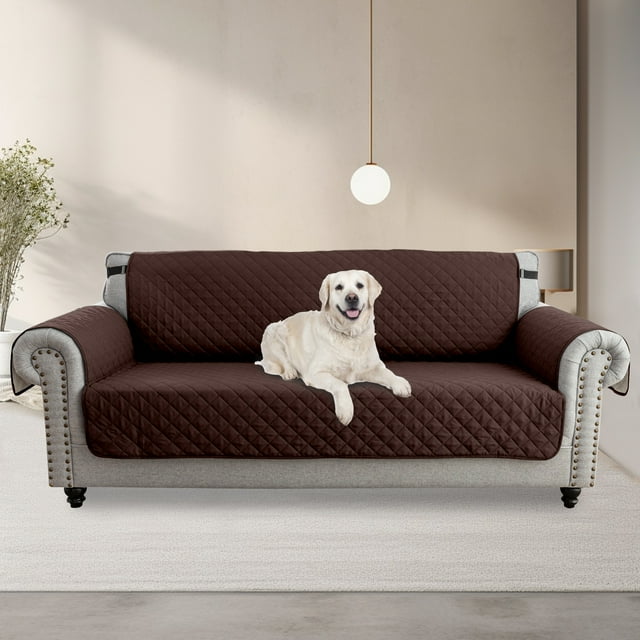 Housse de Canapé pour Animaux Imperméable et Résistante aux Rayures – Protégez Votre Canapé des Griffes et des Taches des Animaux! (Marron, Canapé Oversize)
