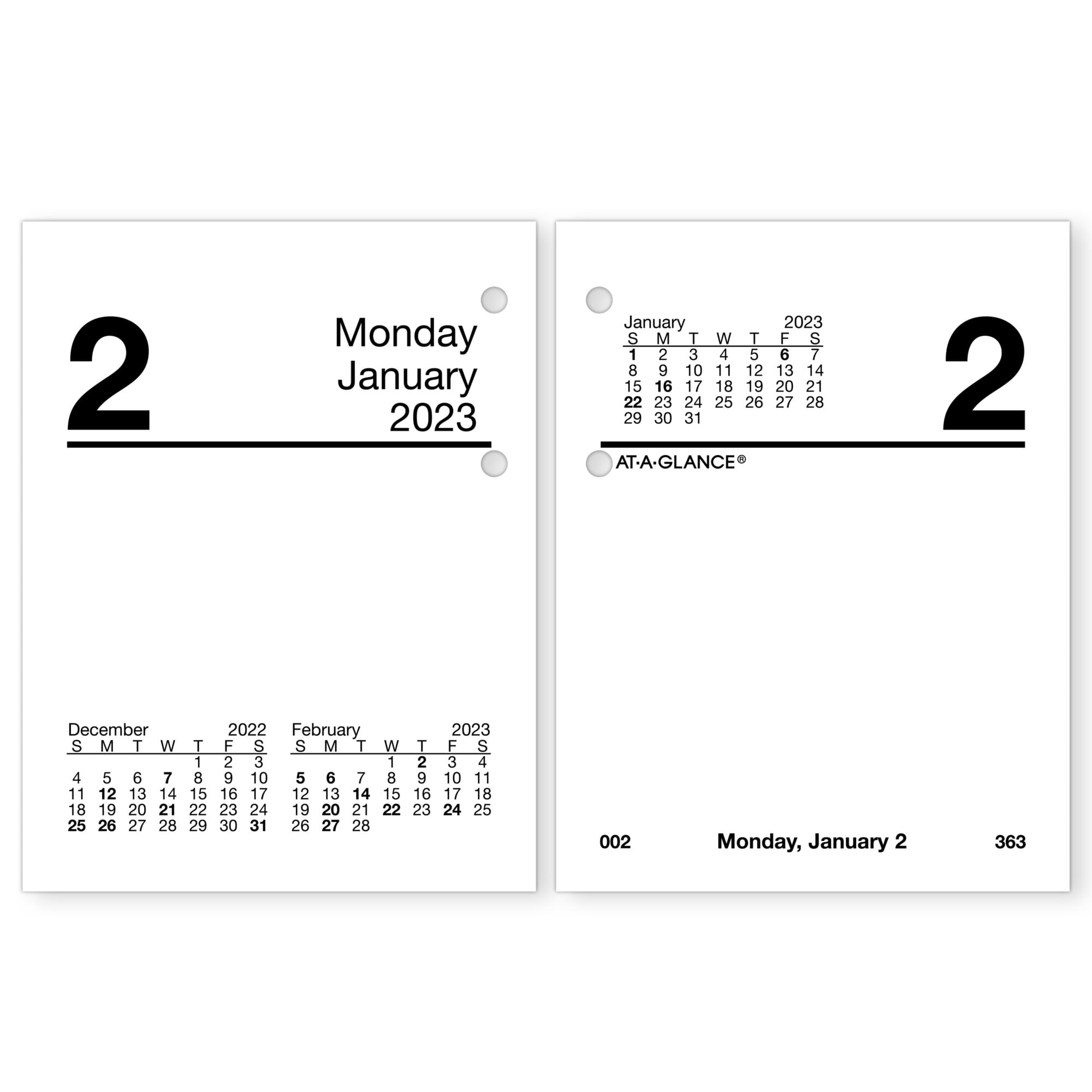 AT-A-GLANCE 2023 RY Compact Daily Loose-Leaf Desk Calendar Refill, Mini, 3 at-a-glance-2023-ry-compact-daily-loose-leaf-desk-calendar-refill-mini-3-x-3-3-4-walmart-com