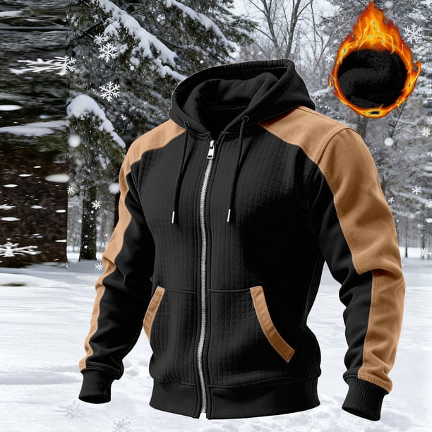 Ceisia Men's Regular-Fit Hooded Full-Zip Color-Blocked Quilted Hoodie Multi-Style Gift