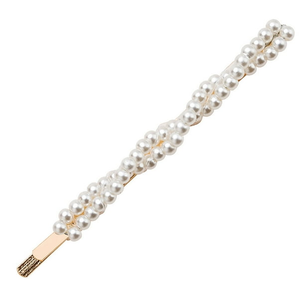1 pieza de pinzas para el cabello con perlas artificiales, pasadores retorcidos, horquillas para el cabello para mujeres y niñas