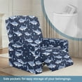 thumbnail image 4 of Renewold Shark Dark Blue Reclining Sofa Cover Breathable Couch Chair Cover 4 Pieces Stretch Recliner Chair Cover Stay in Place Lazy Boy Chair Slipcover Home Decor, 4 of 8