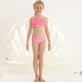 thumbnail image 4 of Girls Swimsuit Size 8 Halter Girls One Piece Swimsuits Bikini Fish Tail Set Bathing Suit Summer Beach Swimwear,6-7 Years,B-Pink, 4 of 4