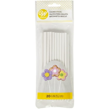 Wilton 6-Inch Cookie Sticks, White, 20-Count
