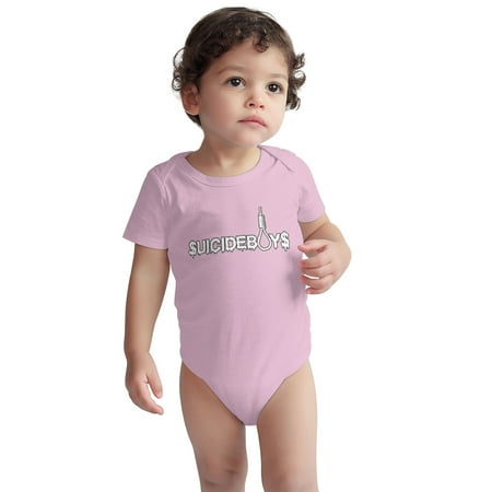 

suicideboys Baby Onesie - Suicide Boys Uicide Boy Logo1 Toddler Baby Boys Girls Short-Sleeve Bodysuits Cotton Romper Pink 18 Months