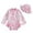 Light Pink, variant on WUANDIXFA Baby Girl Swimsuit Long Sleeve Ruffled Shell Zip Up Swimwears Toddler Kids Infant Bathing Suit One Piece with Hat Light Pink,3-6 Months