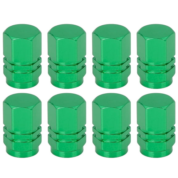Motoforti 8pcs Green Tire Stem Valve Caps Wheel Valve Covers Car Dustproof Hexagon Shape Aluminium Alloy Tire Cap