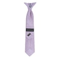 thumbnail image 4 of Jacob Alexander Young Boys' 11 inch Seersucker Striped Pattern Pre-Tied Clip-On Neck Tie - Lavender, 4 of 7