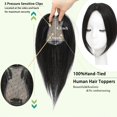 thumbnail image 2 of Hair Toppers OLLAVO 360° 3D con flequillo con clip para cabello humano real para mujer, 2 of 7
