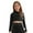A Black, variant on Kids Girls Long Sleeves Solid Color Crop Top Shirt for Dancing Workout Gymnastic 6-14 A Black 6