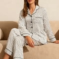 thumbnail image 4 of Censtreet Womens Silk Satin Pajamas Set Long Sleeve Button Down Sleepwear 2 Piece Lounge Set Pj Set S-XXL, 4 of 9