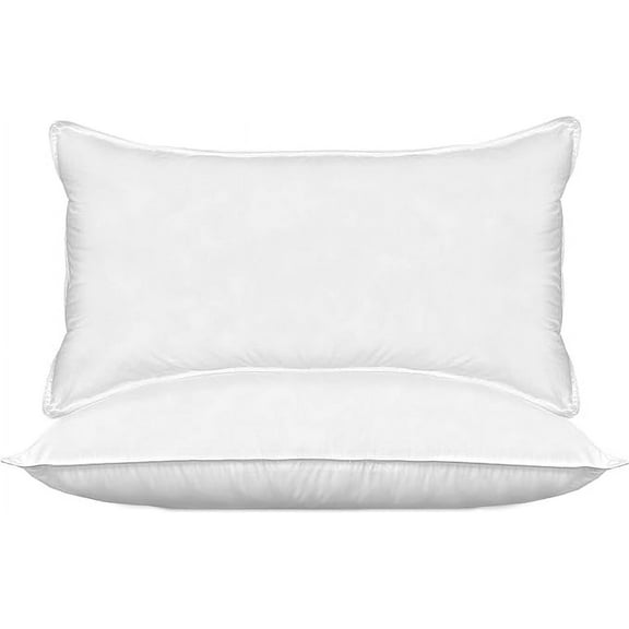 Solid Hotel Bed Pillows, Cooling Gel-Infused Filling, for Side, Back, and Stomach Sleepers, 2-PACK King Size Pillow Set