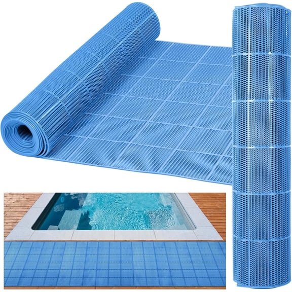 Drainage Pool Flooring Mats PVC Splash Matting Non Slip Swimming Pool Mat Mesh Hollow Door Mat Roll for Outdoor Indoor Garage Restaurant Sauna  Heavy Duty Commercial Anti Slip Floor Mat (3*10 ft)
