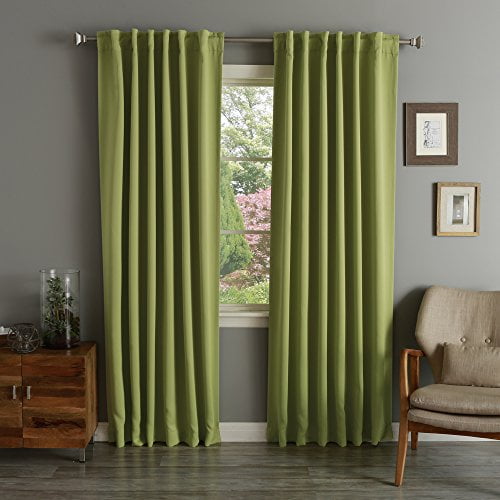Quality Home Closeout Back Tab Blackout Curtains - Avocado - 52"W X 72"L - (Set Of 2 Panels)
