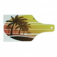 thumbnail image 1 of Tropical Cutting Board, Sunset at Exotic Beach with Palm Trees Birds Summer Vacation Theme Pattern, Tempered Glass Cutting and Serving Board, Wine Bottle Shape, Yellow Coral Brown, by Ambesonne, 1 of 1