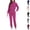 Hot Pink, variant on Scrub for Women Set Long Sleeve Scrub Top with Zipper and Jogger Pants with Drawstring Medical Uniform Suit