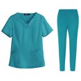 thumbnail image 2 of Scrubs Medical Top Y Pantalones Uniforme Médico para Mujeres Hombres, 2 of 9