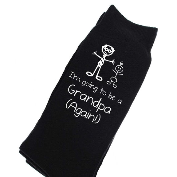 Mens I'm Going To Be A Grandpa Again Black Calf Socks Fathers Day Dad Husband Boyfriend Uncle Grandpa Grandad Present