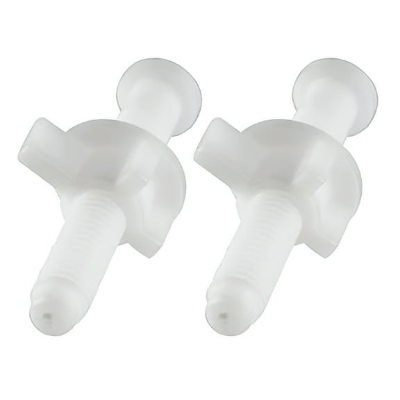 LAMIRO Universal Toilet Seat Hinge Bolt Screw Nut Set in Rust Resistant Plastic,White