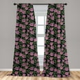 thumbnail image 5 of Ambesonne Spring Curtains, Pink Tone Roses Art Garden, Pair of 28"x95", Pale Fuchsia Lime Green, 5 of 5