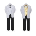 thumbnail image 2 of 7pc Boy Formal Necktie Black White Suit Set Satin Bow Tie & Vest Baby Sm-20 Teen, 2 of 3