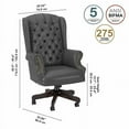 thumbnail image 5 of Office 500 Wingback Executive Chair in Dark Gray - Bonded Leather, 5 of 7