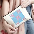 thumbnail image 3 of Pratyus Tote Bag Valentine Gift Pink Love Cosmetic Bag for Women Friends Bows Travel Essentials Ladies Accessories Travelling Stuff White, 3 of 6