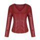 thumbnail image 4 of Pntutb Mujeres Cool Chaqueta de cuero de imitación Manga larga Cremallera Abrigo ajustado Otoño Chaqueta corta Flash Picks Pntutb Pntutb-7242, 4 of 6