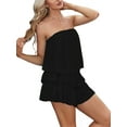 thumbnail image 5 of Smocked Jumpsuit Strapless Women Off The Shoulder Romper Flowy Strapless Playsuits, 5 of 5