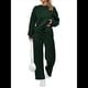 thumbnail image 1 of Traje de Dos Piezas para Mujer: Sudadera de Larga y Pantalón de Otoño. Traje Informal. Verde Oscuro 5XL, 1 of 10
