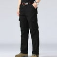 thumbnail image 5 of BXINGOHAI Men'S Cotton Cargo Pants Breathable Loose Fit Tactical Pants With 6 Pockets Solid Athletic Long Pants Elastic Waistband Workout Bottoms Black,XXXXL, 5 of 6