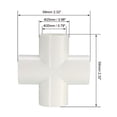 thumbnail image 2 of Pipe Fitting,4 Way Cross,Schedule 80 1/2-inch Socket Tee Corner Fittings White 2Pcs, 2 of 3