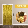 thumbnail image 2 of 3 Pack 3.3x6.6 Feet Gold Foil Fringe Backdrop Curtains, Tinsel Streamers Birthday Party Decorations, Fringe Backdrop for 2025 New Years Eve, Graduation, Baby Shower, Gender Reveal, 2 of 7